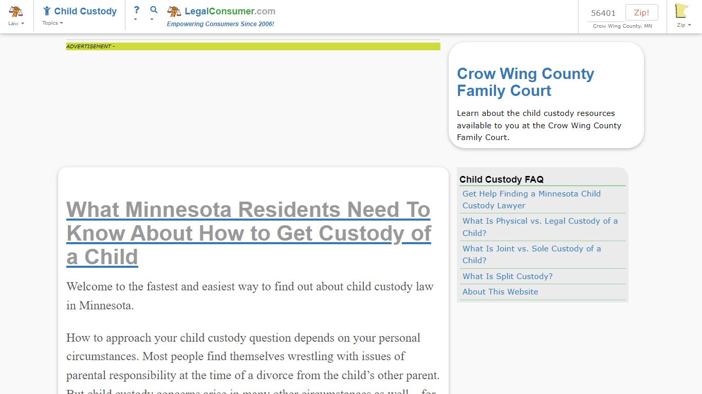 Crow Wing County, MN Child Custody Guide - legalconsumer.com